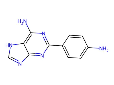 2-(4-aminophenyl)-7H-purin-6-amine structure