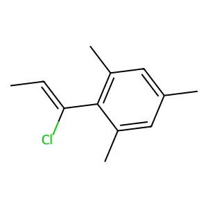 2-(1-Chloroprop-1-en-1-yl)-1,3,5-trimethylbenzene structure