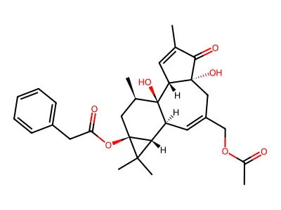 12-Deoxyphorbol 13-phenylacetate 20-acetate structure