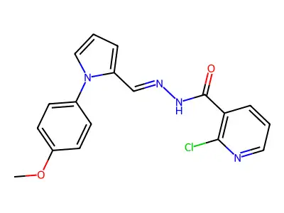 2-chloro-N-[[1-(4-methoxyphenyl)pyrrol-2-yl]methylideneamino]pyridine-3-carboxamide structure