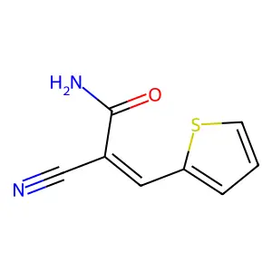 (2E)-2-cyano-3-(thiophen-2-yl)prop-2-enamide structure