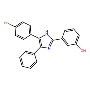 3-[5-(4-bromophenyl)-4-phenyl-1H-imidazol-2-yl]phenol structure