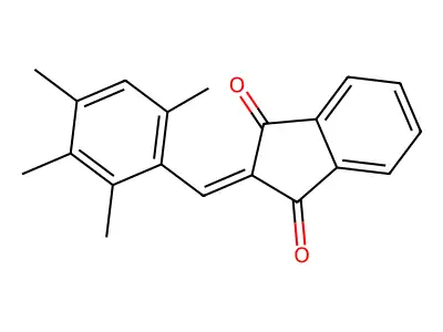 2-(2,3,4,6-Tetramethyl-benzylidene)-indan-1,3-dione structure