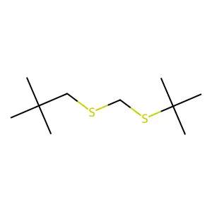Propane, 1-[[[(1,1-dimethylethyl)thio]methyl]thio]-2,2-dimethyl- structure
