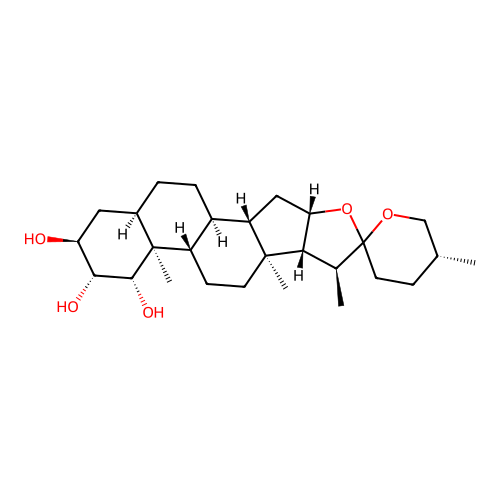 5beta-Spirostan-1beta,2beta,3alpha-triol, (25R)- structure