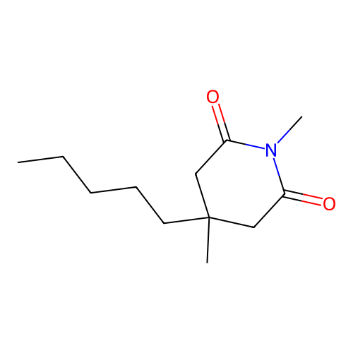 Glutarimide, N,3-dimethyl-3-pentyl- structure