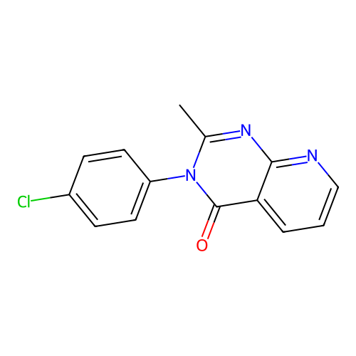 2-methyl-3-(4'-chlorophenyl)-4-oxo-3,4-dihydropyrido-(2.3-D)pyrimidine structure