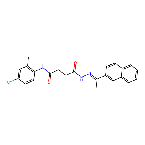 N-(4-chloro-2-methylphenyl)-N'-[(E)-1-naphthalen-2-ylethylideneamino]butanediamide structure
