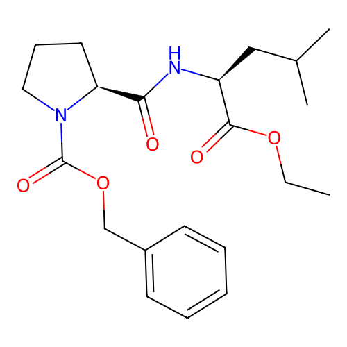 Ethyl N-(1-((benzyloxy)carbonyl)-L-prolyl)-L-leucinate structure