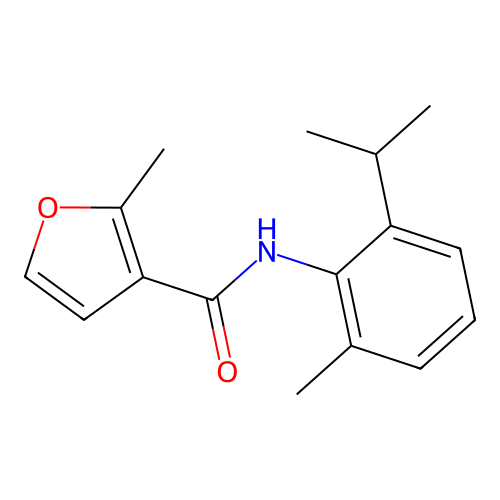 2-methyl-N-[2-methyl-6-(propan-2-yl)phenyl]furan-3-carboxamide structure
