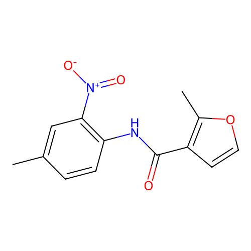 2-methyl-N-(4-methyl-2-nitrophenyl)furan-3-carboxamide structure