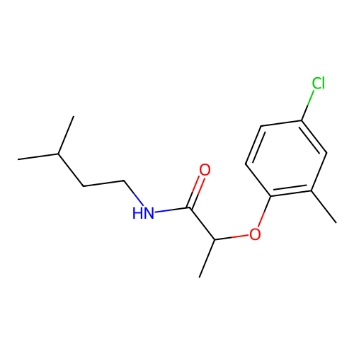 2-(4-chloro-2-methylphenoxy)-N-isopentylpropanamide structure