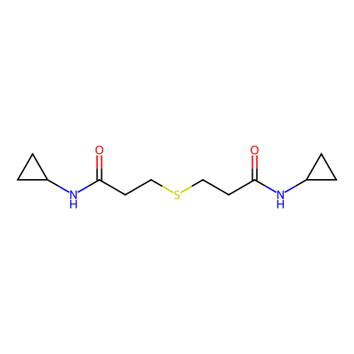 3,3'-sulfanediylbis(N-cyclopropylpropanamide) structure