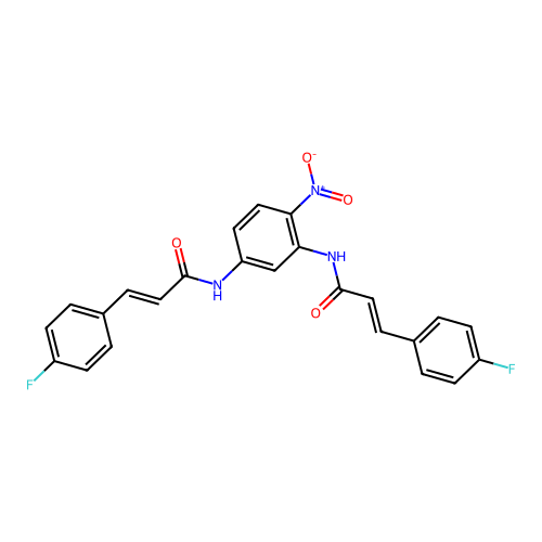(E)-3-(4-fluorophenyl)-N-[3-[[(E)-3-(4-fluorophenyl)prop-2-enoyl]amino]-4-nitrophenyl]prop-2-enamide structure