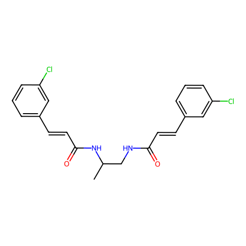 (2E,2'E)-N,N'-propane-1,2-diylbis[3-(3-chlorophenyl)prop-2-enamide] structure