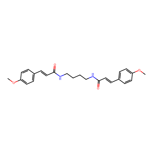 (E)-3-(4-methoxyphenyl)-N-[4-[[(E)-3-(4-methoxyphenyl)prop-2-enoyl]amino]butyl]prop-2-enamide structure
