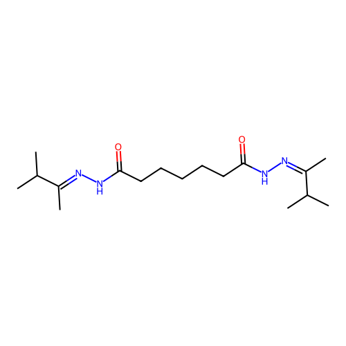 N,N'-bis(3-methylbutan-2-ylideneamino)heptanediamide structure