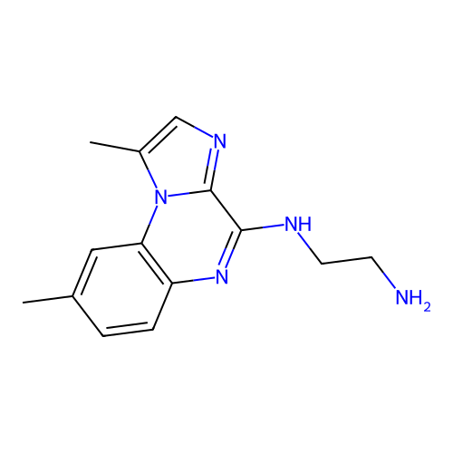 4(2'-Aminoethyl)amino-1,8-dimethylimidazo(1,2-a)quinoxaline structure