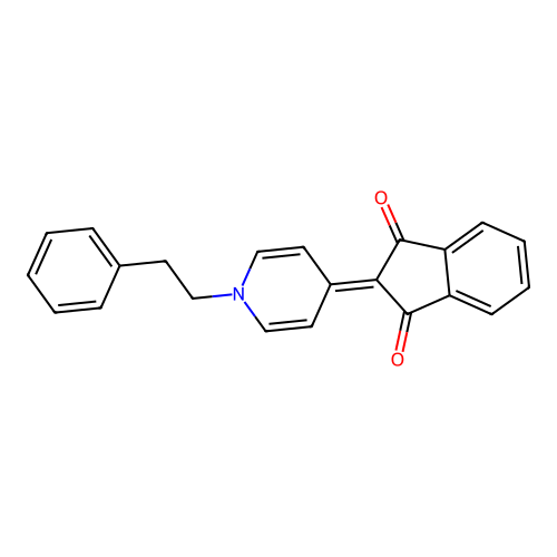 2-[1-(2-phenylethyl)pyridin-4(1H)-ylidene]-1H-indene-1,3(2H)-dione structure