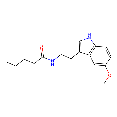 N-[2-(5-methoxy-1H-indol-3-yl)ethyl]pentanamide structure