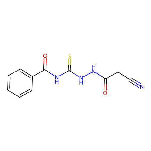 N-[[(2-cyanoacetyl)amino]carbamothioyl]benzamide structure