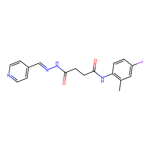 N-(4-iodo-2-methylphenyl)-4-oxo-4-[2-(4-pyridinylmethylene)hydrazino]butanamide structure
