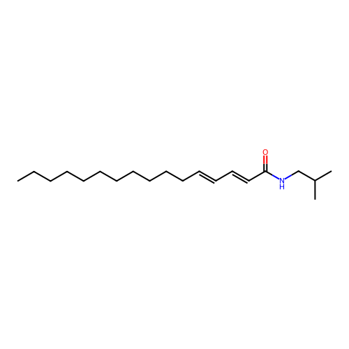 2,4-Hexadecadienamide, N-(2-methylpropyl)-, (E,E)- structure