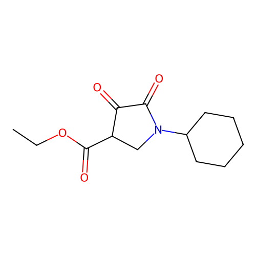 4-Carbethoxy-1-cyclohexyl-2,3-dioxopyrrolidine structure