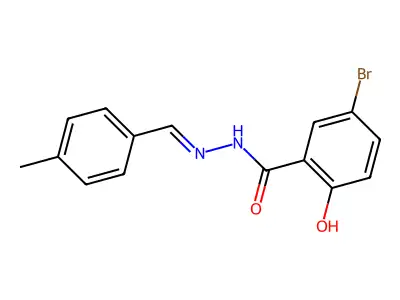 5-bromo-2-hydroxy-N-[(E)-(4-methylphenyl)methylideneamino]benzamide structure
