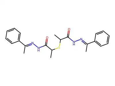 2-[1-oxo-1-[(2E)-2-(1-phenylethylidene)hydrazinyl]propan-2-y structure