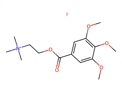 Trimethyl-[2-(3,4,5-trimethoxybenzoyl)oxyethyl]azanium structure