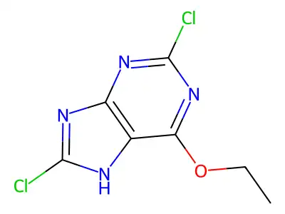 2,8-dichloro-6-ethoxy-7H-purine structure