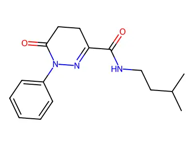 N-(3-methylbutyl)-6-oxo-1-phenyl-4,5-dihydropyridazine-3-carboxamide structure