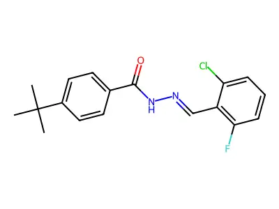 4-tert-butyl-N-[(E)-(2-chloro-6-fluorophenyl)methylideneamino]benzamide structure