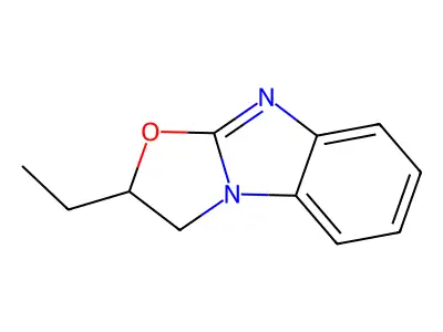 2-Ethyl-2H,3H-benzimidazo-(1,2b)oxazole structure