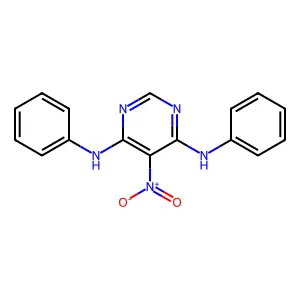 5-nitro-4-N,6-N-diphenylpyrimidine-4,6-diamine structure