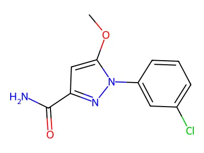 3-Carbamoyl-1-(3-chlorophenyl)-5-methoxypyrazole structure