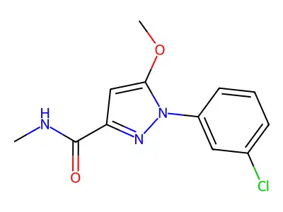 1-(3-chlorophenyl)-5-methoxy-3-(N-methylcarbamoyl)pyrazole structure