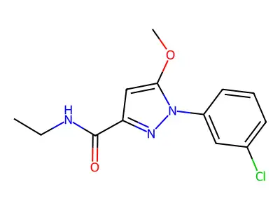 1H-Pyrazole-3-carboxamide, 1-(3-chlorophenyl)-N-ethyl-5-methoxy- structure