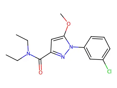 1H-Pyrazole-3-carboxamide, 1-(3-chlorophenyl)-N,N-diethyl-5-methoxy- structure