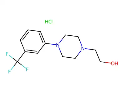 1-Piperazineethanol, 4-(3-(trifluoromethyl)phenyl)-, hydrochloride (1:1) structure