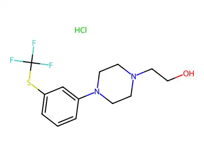 1-Piperazineethanol, 4-(3-((trifluoromethyl)thio)phenyl)-, monohydrochloride structure