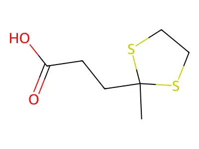 2-Methyl-1,3-dithiolane-2-propionic acid structure