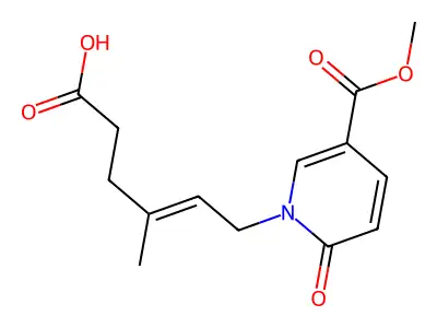 6-(5-Methoxycarbonyl-2-oxo-pyridin-1-yl)-4-methyl-hex-4-enoic acid structure