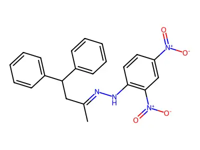 N-[(E)-4,4-diphenylbutan-2-ylideneamino]-2,4-dinitroaniline structure