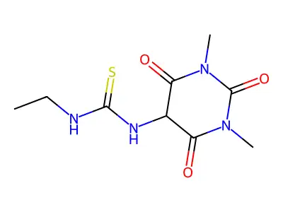 1-(1,3-Dimethyl-2,4,6-trioxo-1,3-diazinan-5-yl)-3-ethylthiourea structure
