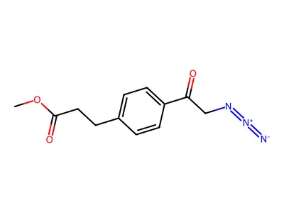 Methyl 3-[4-(azidoacetyl)phenyl]propanoate structure