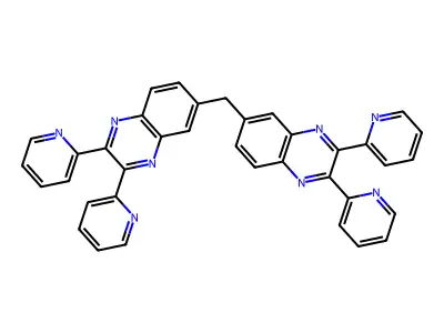 6-[(2,3-Dipyridin-2-ylquinoxalin-6-yl)methyl]-2,3-dipyridin-2-ylquinoxaline structure