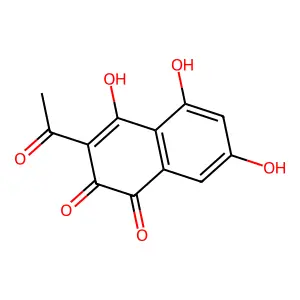 3-Acetyl-2,5,7-trihydroxynaphthalene-1,4-dione structure
