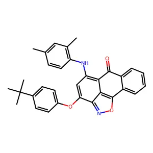 3-(4-tert-butylphenoxy)-5-[(2,4-dimethylphenyl)amino]-6H-anthra[1,9-cd]isoxazol-6-one structure